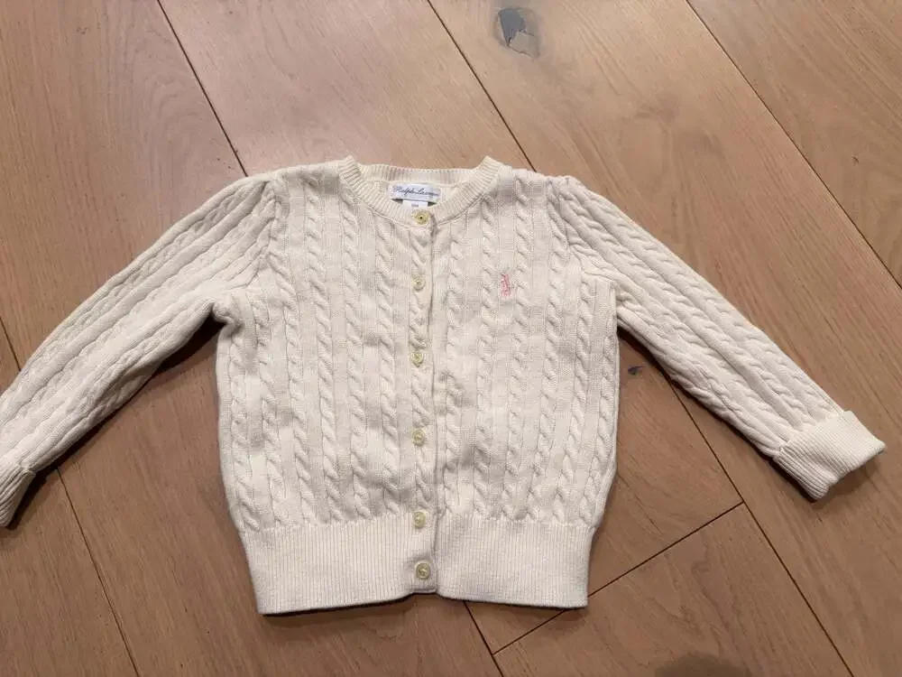 Ralph Lauren Baby Girls Cable-Knit Cotton Cardigan Size 18M